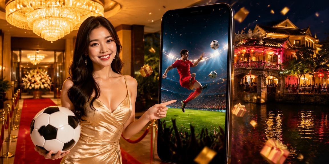 Người dùng tham gia xổ số trực tuyến và nhận thưởng nạp tiền tại chợ đêm Hội An
